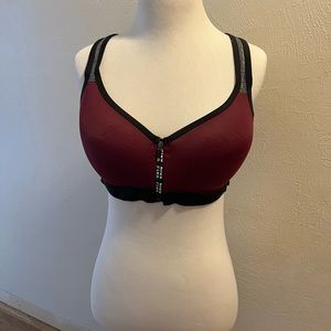 PINK front zip sports bra